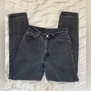 Levi's Vintage 1997 slim-fit tapered leg orange tab black jeans Sz M juniors